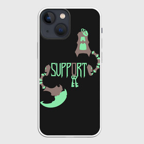 Чехол для iPhone 13 mini с принтом Support в Рязани,  |  | jinx | kda | league | lol | moba | pentakill | riot | rise | rus | skins | варвик | варус | воин | легенд | лига | лол | маг | стрелок | танк | чемпион