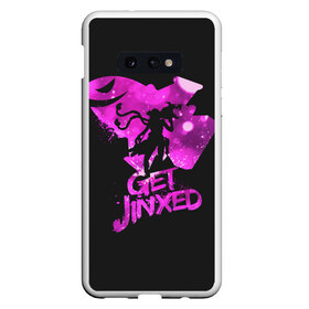 Чехол для Samsung S10E с принтом Get Jinxed в Рязани, Силикон | Область печати: задняя сторона чехла, без боковых панелей | Тематика изображения на принте: jinx | kda | league | lol | moba | pentakill | riot | rise | rus | skins | варвик | варус | воин | легенд | лига | лол | маг | стрелок | танк | чемпион