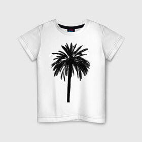 Детская футболка хлопок с принтом Тропики в Рязани, 100% хлопок | круглый вырез горловины, полуприлегающий силуэт, длина до линии бедер | джунгли | мода | пальма | природа | солнце | стиль | тропики