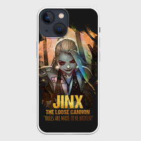 Чехол для iPhone 13 mini с принтом Jinx в Рязани,  |  | jinx | kda | league | lol | moba | pentakill | riot | rise | rus | skins | варвик | варус | воин | легенд | лига | лол | маг | стрелок | танк | чемпион