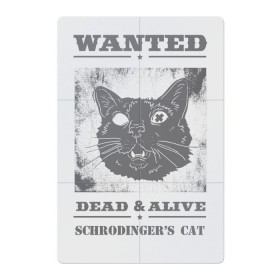 Магнитный плакат 2Х3 с принтом schrodingers cat в Рязани, Полимерный материал с магнитным слоем | 6 деталей размером 9*9 см | Тематика изображения на принте: cat | dead | schrodingers cat | wanted | кот | кот шредингера | котик | котэ | розыск