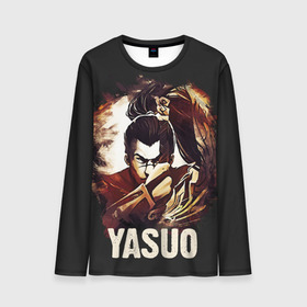 Мужской лонгслив 3D с принтом Yasuo в Рязани, 100% полиэстер | длинные рукава, круглый вырез горловины, полуприлегающий силуэт | jinx | kda | league | lol | moba | pentakill | riot | rise | rus | skins | варвик | варус | воин | легенд | лига | лол | маг | стрелок | танк | чемпион