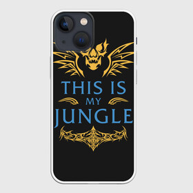 Чехол для iPhone 13 mini с принтом This is my Jungle в Рязани,  |  | jinx | kda | league | lol | moba | pentakill | riot | rise | rus | skins | варвик | варус | воин | легенд | лига | лол | маг | стрелок | танк | чемпион