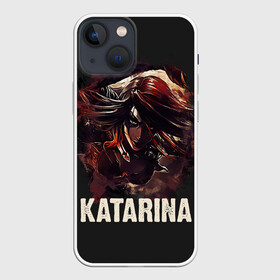 Чехол для iPhone 13 mini с принтом Katarina в Рязани,  |  | Тематика изображения на принте: jinx | kda | league | lol | moba | pentakill | riot | rise | rus | skins | варвик | варус | воин | легенд | лига | лол | маг | стрелок | танк | чемпион