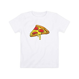 Детская футболка хлопок с принтом Пицца Пицца Пицца !!!! Pizza в Рязани, 100% хлопок | круглый вырез горловины, полуприлегающий силуэт, длина до линии бедер | pizza | для девушек | для парней | еда | италия | итальянская еда | колбаса | пицца | пицца с салями | пицца с сыром | подарок | с намеком | салями | сыр | тесто