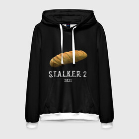 Мужская толстовка 3D с принтом STALKER 2 Батон в Рязани, 100% полиэстер | двухслойный капюшон со шнурком для регулировки, мягкие манжеты на рукавах и по низу толстовки, спереди карман-кенгуру с мягким внутренним слоем. | Тематика изображения на принте: mem | metro | stalker | stalker 2 | еда | игра | из игры | мем | метро 2033 | прикол | сталкер | сталкер 2 | сталкер батон | хлеб | юмор