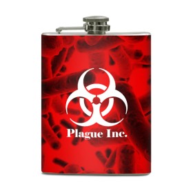 Фляга с принтом PLAGUE INC. в Рязани, металлический корпус | емкость 0,22 л, размер 125 х 94 мм. Виниловая наклейка запечатывается полностью | molecule | plague inc | абстракция | бактерии | вирус | клетки | медицина | микробы | молекулы | наука | нейрон | нейроны | планета | текстура | текстуры | формула