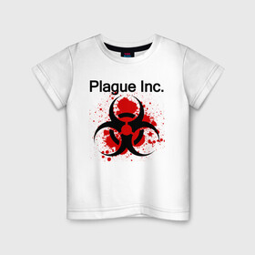 Детская футболка хлопок с принтом Plague Inc в Рязани, 100% хлопок | круглый вырез горловины, полуприлегающий силуэт, длина до линии бедер | Тематика изображения на принте: inc | ndemic creations | plague | plague inc | биологический симулятор | игра | чума | чума инкорпорейтед
