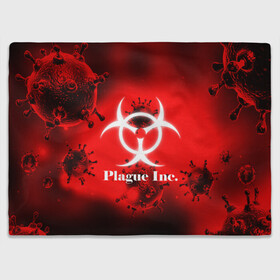 Плед 3D с принтом PLAGUE INC. в Рязани, 100% полиэстер | закругленные углы, все края обработаны. Ткань не мнется и не растягивается | Тематика изображения на принте: molecule | plague inc | абстракция | бактерии | вирус | клетки | медицина | микробы | молекулы | наука | нейрон | нейроны | планета | текстура | текстуры | формула