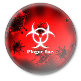 Значок с принтом PLAGUE INC. в Рязани,  металл | круглая форма, металлическая застежка в виде булавки | molecule | plague inc | абстракция | бактерии | вирус | клетки | медицина | микробы | молекулы | наука | нейрон | нейроны | планета | текстура | текстуры | формула