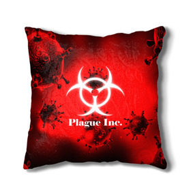 Подушка 3D с принтом PLAGUE INC. в Рязани, наволочка – 100% полиэстер, наполнитель – холлофайбер (легкий наполнитель, не вызывает аллергию). | состоит из подушки и наволочки. Наволочка на молнии, легко снимается для стирки | molecule | plague inc | абстракция | бактерии | вирус | клетки | медицина | микробы | молекулы | наука | нейрон | нейроны | планета | текстура | текстуры | формула