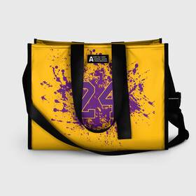 Сумка-шоппер 3D с принтом Kobe Bryant в Рязани, 100% полиэстер | застегивается на металлическую кнопку; внутренний карман застегивается на молнию. Стенки укреплены специальным мягким материалом, чтобы защитить содержимое от несильных ударов
 | 24 | kobe | kobe bean bryant | lakers | los angeles | американский баскетболист | баскетбол | баскетболист | коби | коби бин брайант | лейкерс | лос анджелес | нью йорк