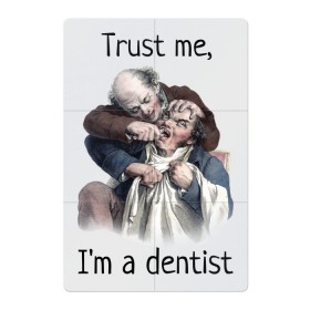 Магнитный плакат 2Х3 с принтом Trust me, Im a dentist в Рязани, Полимерный материал с магнитным слоем | 6 деталей размером 9*9 см | trust me | бутылка | верь мне | винтаж | дантист | день зубного врача | день стоматолога | зуб | зубная фея | зубной врач | зубному | зубному врачу | кепка | кружка | лечение зу | ортодонту | пародонтологу