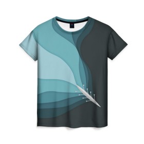 Женская футболка 3D с принтом Rowing boat в Рязани, 100% полиэфир ( синтетическое хлопкоподобное полотно) | прямой крой, круглый вырез горловины, длина до линии бедер | 