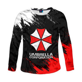 Женский лонгслив 3D с принтом UMBRELLA CORP в Рязани, 100% полиэстер | длинные рукава, круглый вырез горловины, полуприлегающий силуэт | ada wong | biohazard | leon | nemesis | project resistance | raccoon city | re2 | resident evil 2 | rpd | stars | umbrella | ада вонг | амбрелла | немесис | ужасы