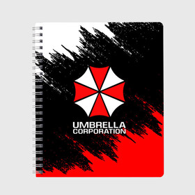 Тетрадь с принтом UMBRELLA CORP в Рязани, 100% бумага | 48 листов, плотность листов — 60 г/м2, плотность картонной обложки — 250 г/м2. Листы скреплены сбоку удобной пружинной спиралью. Уголки страниц и обложки скругленные. Цвет линий — светло-серый
 | ada wong | biohazard | leon | nemesis | project resistance | raccoon city | re2 | resident evil 2 | rpd | stars | umbrella | ада вонг | амбрелла | немесис | ужасы