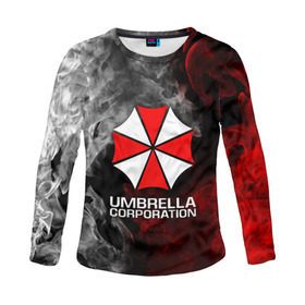 Женский лонгслив 3D с принтом UMBRELLA CORP в Рязани, 100% полиэстер | длинные рукава, круглый вырез горловины, полуприлегающий силуэт | ada wong | biohazard | leon | nemesis | project resistance | raccoon city | re2 | resident evil 2 | rpd | stars | umbrella | ада вонг | амбрелла | немесис | ужасы