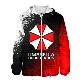 Мужская куртка 3D с принтом UMBRELLA CORP в Рязани, ткань верха — 100% полиэстер, подклад — флис | прямой крой, подол и капюшон оформлены резинкой с фиксаторами, два кармана без застежек по бокам, один большой потайной карман на груди. Карман на груди застегивается на липучку | ada wong | biohazard | leon | nemesis | project resistance | raccoon city | re2 | resident evil 2 | rpd | stars | umbrella | ада вонг | амбрелла | немесис | ужасы