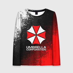 Женский лонгслив 3D с принтом UMBRELLA CORP в Рязани, 100% полиэстер | длинные рукава, круглый вырез горловины, полуприлегающий силуэт | ada wong | biohazard | leon | nemesis | project resistance | raccoon city | re2 | resident evil 2 | rpd | stars | umbrella | ада вонг | амбрелла | немесис | ужасы