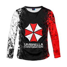 Женский лонгслив 3D с принтом UMBRELLA CORP в Рязани, 100% полиэстер | длинные рукава, круглый вырез горловины, полуприлегающий силуэт | ada wong | biohazard | leon | nemesis | project resistance | raccoon city | re2 | resident evil 2 | rpd | stars | umbrella | ада вонг | амбрелла | немесис | ужасы