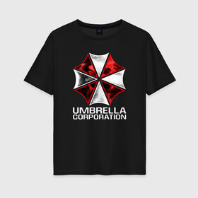 Женская футболка хлопок Oversize с принтом UMBRELLA CORP в Рязани, 100% хлопок | свободный крой, круглый ворот, спущенный рукав, длина до линии бедер
 | ada wong | biohazard | leon | nemesis | project resistance | raccoon city | re2 | resident evil 2 | rpd | stars | umbrella | ада вонг | амбрелла | немесис | ужасы