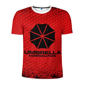 Мужская футболка 3D спортивная с принтом Umbrella Corporation в Рязани, 100% полиэстер с улучшенными характеристиками | приталенный силуэт, круглая горловина, широкие плечи, сужается к линии бедра | Тематика изображения на принте: corporation | umbrella | umbrella corporation | амбрела | амбрелла корпорейшн | военная корпорация | корпорация | фармацевтическая корпорация