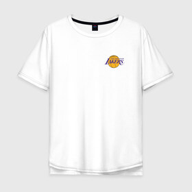 Мужская футболка хлопок Oversize с принтом LA LAKERS в Рязани, 100% хлопок | свободный крой, круглый ворот, “спинка” длиннее передней части | Тематика изображения на принте: america | basketball | kobe bryant | la | la lakers | lakers | los angeles lakers | nba | usa | баскетбол | кобе брайант | лос анджелес лейкерс | нба | сша