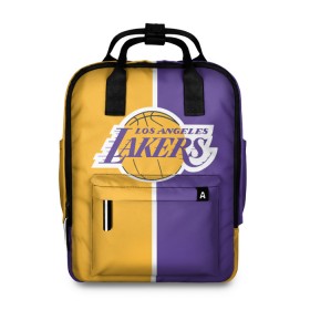 Женский рюкзак 3D с принтом LA LAKERS в Рязани, 100% полиэстер | лямки с регулируемой длиной, сверху ручки, чтобы рюкзак нести как сумку. Основное отделение закрывается на молнию, как и внешний карман. Внутри два дополнительных кармана, один из которых закрывается на молнию. По бокам два дополнительных кармашка, куда поместится маленькая бутылочка
 | Тематика изображения на принте: america | basketball | kobe bryant | la | la lakers | lakers | los angeles lakers | nba | usa | баскетбол | кобе брайант | лос анджелес лейкерс | нба | сша