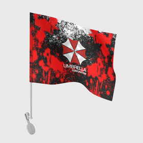 Флаг для автомобиля с принтом UMBRELLA CORP в Рязани, 100% полиэстер | Размер: 30*21 см | biohazard | biohazard 7 | crocodile | fang | game | hand | monster | new umbrella | resident evil | resident evil 7 | umbrella | umbrella corp | umbrella corporation | zombie | обитель