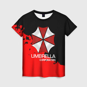 Женская футболка 3D с принтом UMBRELLA CORP в Рязани, 100% полиэфир ( синтетическое хлопкоподобное полотно) | прямой крой, круглый вырез горловины, длина до линии бедер | biohazard | biohazard 7 | crocodile | fang | game | hand | monster | new umbrella | resident evil | resident evil 7 | umbrella | umbrella corp | umbrella corporation | zombie | обитель