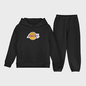 Детский костюм хлопок Oversize с принтом LA LAKERS (+спина) | ЛЕЙКЕРС в Рязани,  |  | america | basketball | kobe bryant | la | la lakers | lakers | los angeles lakers | nba | usa | баскетбол | кобе брайант | лос анджелес лейкерс | нба | сша