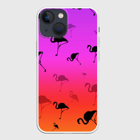 Чехол для iPhone 13 mini с принтом Фламинго в Рязани,  |  | минимализм | прикольные картинки | прикольные надписи | розовый фламинго | фламинго