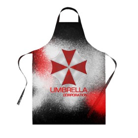 Фартук 3D с принтом UMBRELLA CORP в Рязани, 100% полиэстер | общий размер — 65 х 85 см, ширина нагрудника — 26 см, горловина — 53 см, длина завязок — 54 см, общий обхват в поясе — 173 см. Принт на завязках и на горловине наносится с двух сторон, на основной части фартука — только с внешней стороны | biohazard | biohazard 7 | crocodile | fang | game | hand | monster | new umbrella | resident evil | resident evil 7 | umbrella | umbrella corp | umbrella corporation | zombie | обитель