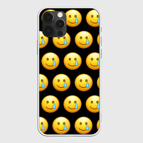 Чехол для iPhone 12 Pro Max с принтом New Emoji в Рязани, Силикон |  | Тематика изображения на принте: crying | emoji | smile | smiling face with tear | tear | плачущий | слеза | смайлик | улыбка | эмодзи