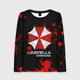 Женский лонгслив 3D с принтом UMBRELLA CORP в Рязани, 100% полиэстер | длинные рукава, круглый вырез горловины, полуприлегающий силуэт | biohazard | biohazard 7 | crocodile | fang | game | hand | monster | new umbrella | resident evil | resident evil 7 | umbrella | umbrella corp | umbrella corporation | zombie | обитель