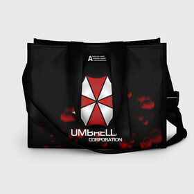 Сумка-шоппер 3D с принтом UMBRELLA CORP в Рязани, 100% полиэстер | застегивается на металлическую кнопку; внутренний карман застегивается на молнию. Стенки укреплены специальным мягким материалом, чтобы защитить содержимое от несильных ударов
 | biohazard | biohazard 7 | crocodile | fang | game | hand | monster | new umbrella | resident evil | resident evil 7 | umbrella | umbrella corp | umbrella corporation | zombie | обитель