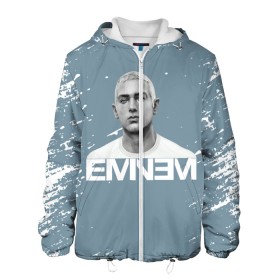 Мужская куртка 3D с принтом EMINEM. в Рязани, ткань верха — 100% полиэстер, подклад — флис | прямой крой, подол и капюшон оформлены резинкой с фиксаторами, два кармана без застежек по бокам, один большой потайной карман на груди. Карман на груди застегивается на липучку | Тематика изображения на принте: eminem | marshall bruce mathers | music to be murdered by | rap | американский рэпер | зарубежный реп | маршалл брюс мэтерс | музыка | реп | рэпер | эм | эминем