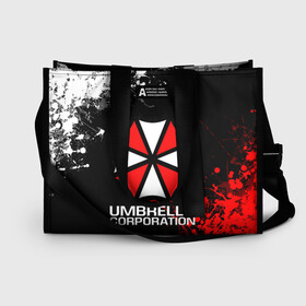 Сумка-шоппер 3D с принтом UMBRELLA CORPORATION в Рязани, 100% полиэстер | застегивается на металлическую кнопку; внутренний карман застегивается на молнию. Стенки укреплены специальным мягким материалом, чтобы защитить содержимое от несильных ударов
 | corp | corporation | resident evil | umbrella | umbrella corporation | зомби апокалипсис | зонт | игра