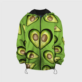 Детская куртка 3D с принтом Люблю авокадо в Рязани, 100% полиэстер | застежка — молния, подол и капюшон оформлены резинкой с фиксаторами, по бокам — два кармана без застежек, один потайной карман на груди, плотность верхнего слоя — 90 г/м2; плотность флисового подклада — 260 г/м2 | Тематика изображения на принте: food | green | vegetarian | вегетарианец | влюбленность | влюбленные | вместе навсегда | девушке | здоровый | здоровый образ жизни | зелень | кружка | любимая | любимый | люблю | май | натуральный