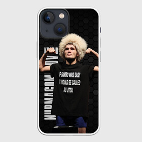 Чехол для iPhone 13 mini с принтом Хабиб Нурмагомедов в Рязани,  |  | habib | khabib | khabib nurmagomedov | mma | nurmagomedov | the eagle | ufc | боец | бои без правил | борьба | микс файт | мма | нурмагомедов | орёл | самбо | хабиб | хабиб нурмагомедов