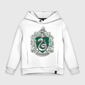 Детское худи Oversize хлопок с принтом Coat of Slytherin в Рязани, френч-терри — 70% хлопок, 30% полиэстер. Мягкий теплый начес внутри —100% хлопок | боковые карманы, эластичные манжеты и нижняя кромка, капюшон на магнитной кнопке | vdgerir | гарри поттер | гриффиндор | дамблдор | добби | слизерин | хогвартс