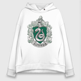 Женское худи Oversize хлопок с принтом Coat of Slytherin в Рязани, френч-терри — 70% хлопок, 30% полиэстер. Мягкий теплый начес внутри —100% хлопок | боковые карманы, эластичные манжеты и нижняя кромка, капюшон на магнитной кнопке | vdgerir | гарри поттер | гриффиндор | дамблдор | добби | слизерин | хогвартс