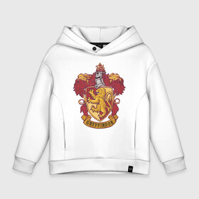 Детское худи Oversize хлопок с принтом Coat of gryffindor в Рязани, френч-терри — 70% хлопок, 30% полиэстер. Мягкий теплый начес внутри —100% хлопок | боковые карманы, эластичные манжеты и нижняя кромка, капюшон на магнитной кнопке | vdgerir | гарри поттер | гриффиндор | дамблдор | добби | слизерин | хогвартс