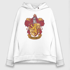 Женское худи Oversize хлопок с принтом Coat of gryffindor в Рязани, френч-терри — 70% хлопок, 30% полиэстер. Мягкий теплый начес внутри —100% хлопок | боковые карманы, эластичные манжеты и нижняя кромка, капюшон на магнитной кнопке | vdgerir | гарри поттер | гриффиндор | дамблдор | добби | слизерин | хогвартс