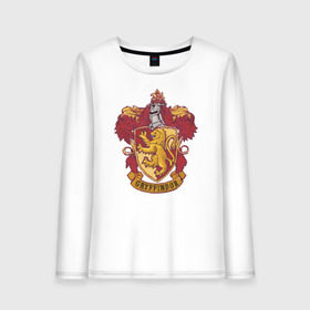 Женский лонгслив хлопок с принтом Coat of gryffindor в Рязани, 100% хлопок |  | vdgerir | гарри поттер | гриффиндор | дамблдор | добби | слизерин | хогвартс