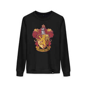 Женский свитшот хлопок с принтом Coat of gryffindor в Рязани, 100% хлопок | прямой крой, круглый вырез, на манжетах и по низу широкая трикотажная резинка  | Тематика изображения на принте: vdgerir | гарри поттер | гриффиндор | дамблдор | добби | слизерин | хогвартс