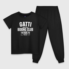 Детская пижама хлопок с принтом Gatti Boxing Club в Рязани, 100% хлопок |  брюки и футболка прямого кроя, без карманов, на брюках мягкая резинка на поясе и по низу штанин
 | Тематика изображения на принте: arturo gatti | arturo thunder gatti | gatti | thunder | артуро гатти | гатти