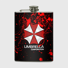 Фляга с принтом UMBRELLA CORP в Рязани, металлический корпус | емкость 0,22 л, размер 125 х 94 мм. Виниловая наклейка запечатывается полностью | biohazard | biohazard 7 | crocodile | fang | game | hand | monster | new umbrella | resident evil | resident evil 7 | umbrella | umbrella corp | umbrella corporation | zombie | обитель