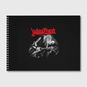 Альбом для рисования с принтом JUDAS PRIEST в Рязани, 100% бумага
 | матовая бумага, плотность 200 мг. | firepower | judas priest | бог металла | джудас прист | иуда прист | музыка | роб хэлфорд | рок | рок н ролл | хэви метал