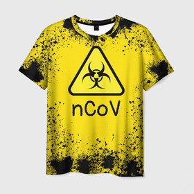 Мужская футболка 3D с принтом nСov в Рязани, 100% полиэфир | прямой крой, круглый вырез горловины, длина до линии бедер | ncov | биоинк | китай | коронавирус | сталкер | чума | эпидемия